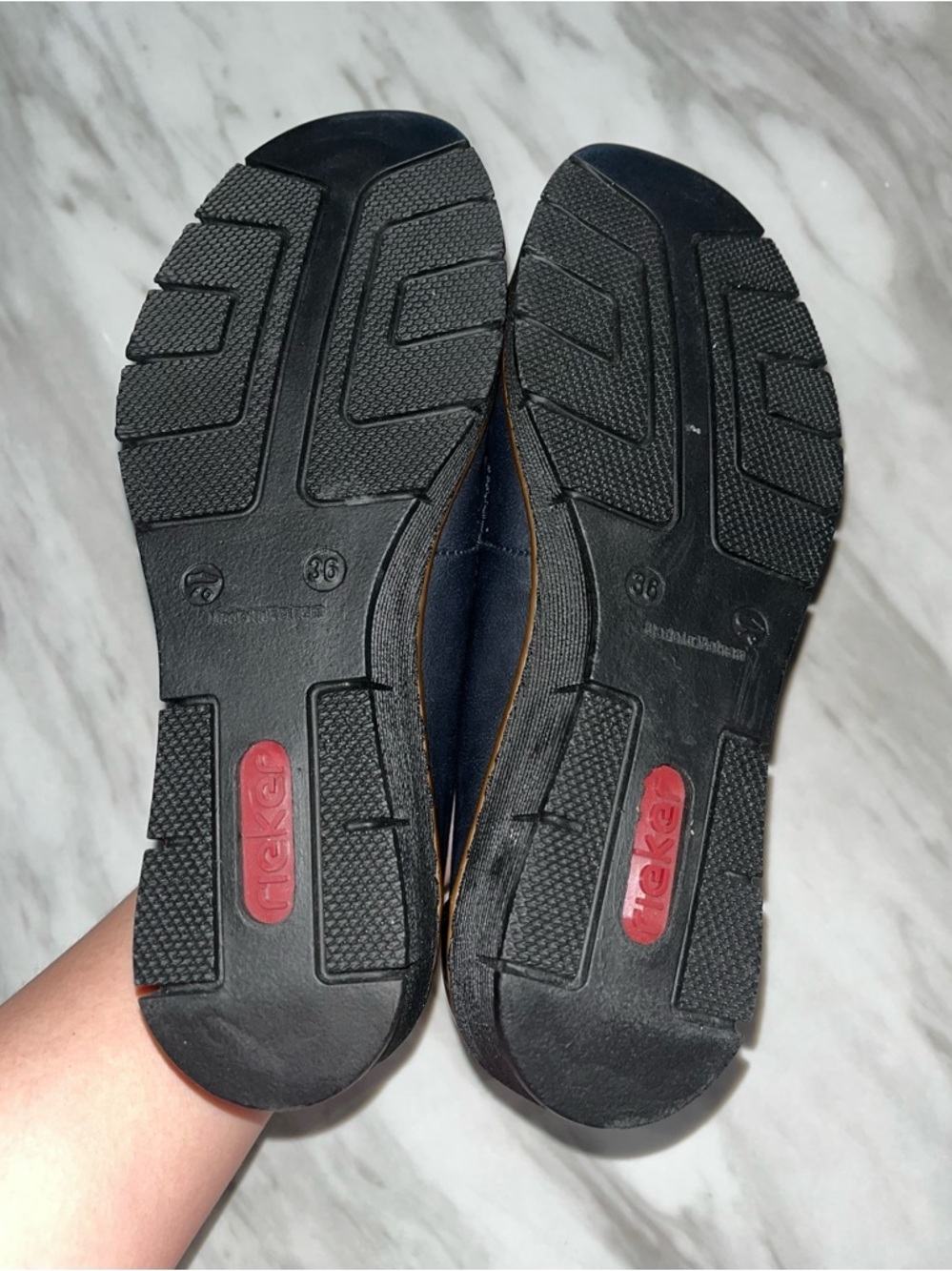 Rieker Navy Leather Tassel Slip-On Loafers - Picture 2 of 5